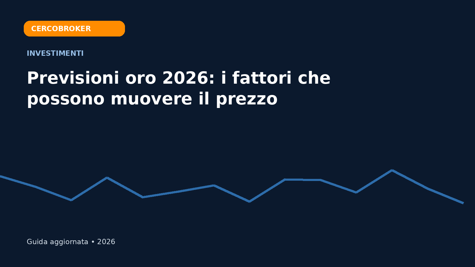 Oro e fattori di mercato nel 2026